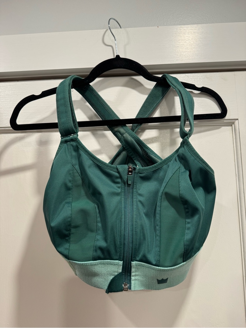 SHEFIT Ultimate Sports Bra 1Luxe Green High Impact Front Zip Activewear Gym